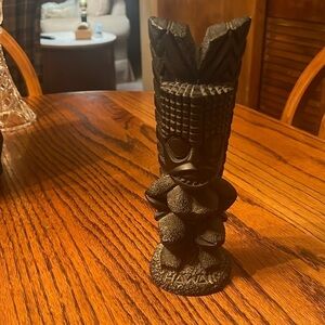 Coco Joe’s Vintage Tiki God Kanaloa #291 Made In Hawaii Black Lava 8.25" Tall